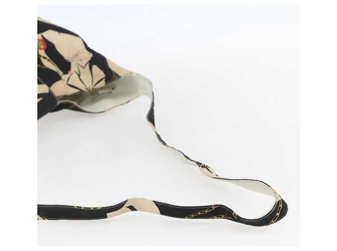 Bolsa de Ombro CHANEL em Lona Preta Dourada CC Auth 156515 Preto Dourado - vista 7