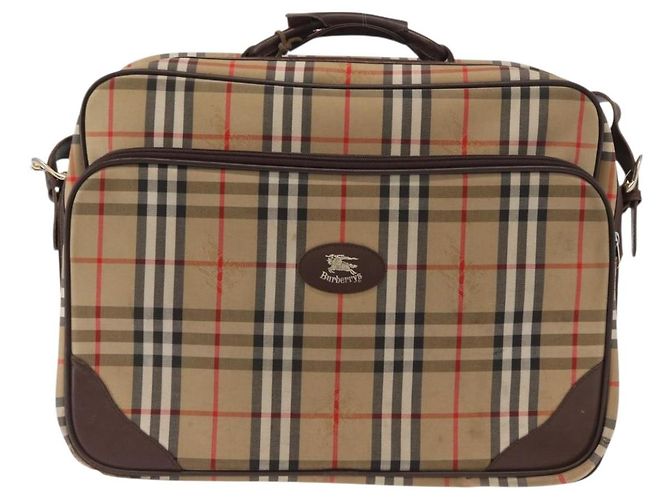 Autre Marque Borsa da viaggio Burberrys Nova Check in tela 2 vie beige Auth ka657 - vista 2