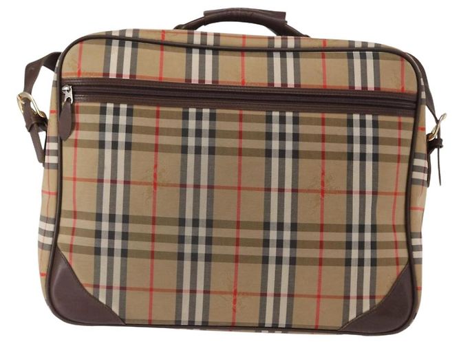 Autre Marque Borsa da viaggio Burberrys Nova Check in tela 2 vie beige Auth ka657 - vista 3
