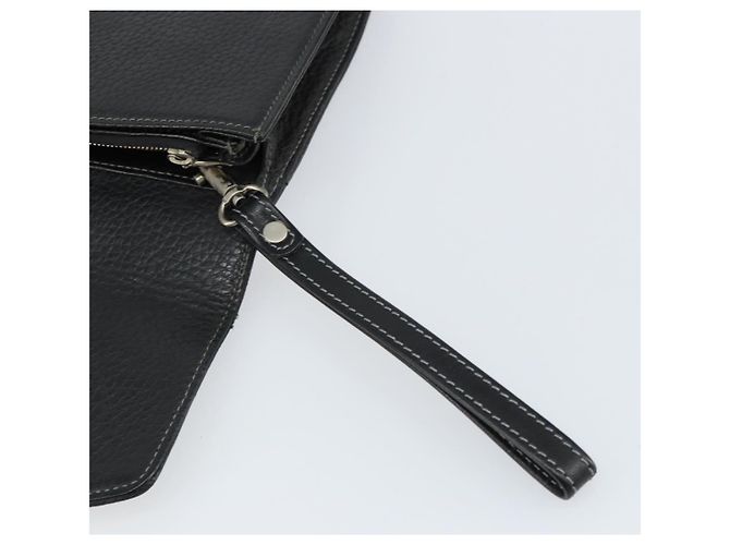 Autre Marque Borsa a mano in pelle nera Burberrys Auth ka790 Nero - vista 13