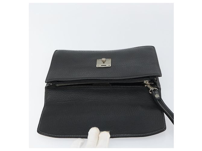 Autre Marque Borsa a mano in pelle nera Burberrys Auth ka790 Nero - vista 14