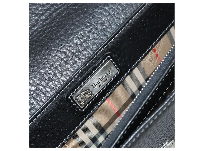Autre Marque Borsa a mano in pelle nera Burberrys Auth ka790 Nero - vista 15