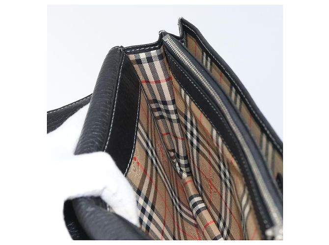 Autre Marque Borsa a mano in pelle nera Burberrys Auth ka790 Nero - vista 17