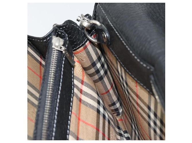 Autre Marque Borsa a mano in pelle nera Burberrys Auth ka790 Nero - vista 18