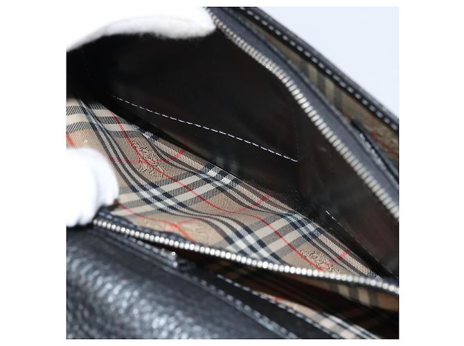 Autre Marque Borsa a mano in pelle nera Burberrys Auth ka790 Nero - vista 20