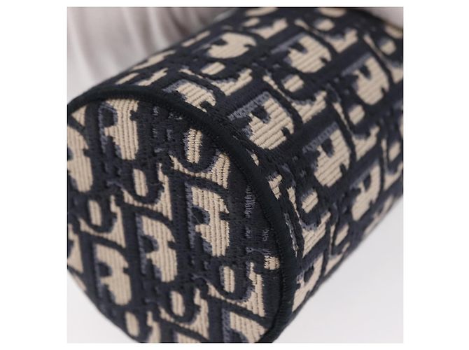 Custodia per profumo Christian Dior Trotter in tela obliqua navy Auth 156648M Argento Blu navy - vista 11