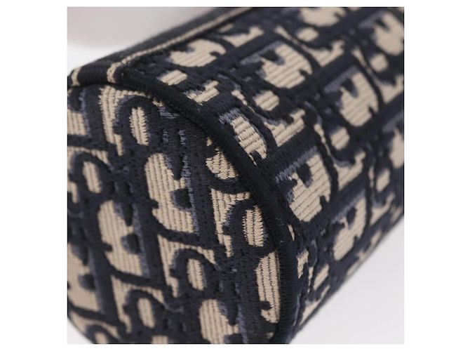 Custodia per profumo Christian Dior Trotter in tela obliqua navy Auth 156648M Argento Blu navy - vista 13