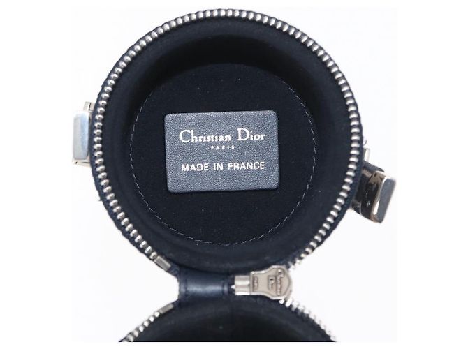 Custodia per profumo Christian Dior Trotter in tela obliqua navy Auth 156648M Argento Blu navy - vista 17