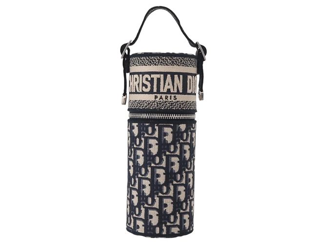 Custodia per profumo Christian Dior Trotter in tela obliqua navy Auth 156648M Argento Blu navy - vista 2