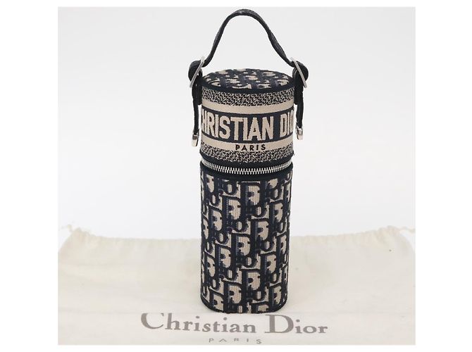 Custodia per profumo Christian Dior Trotter in tela obliqua navy Auth 156648M Argento Blu navy - vista 23