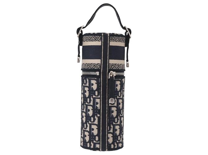 Custodia per profumo Christian Dior Trotter in tela obliqua navy Auth 156648M Argento Blu navy - vista 3