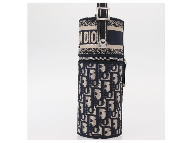 Custodia per profumo Christian Dior Trotter in tela obliqua navy Auth 156648M Argento Blu navy - vista 4
