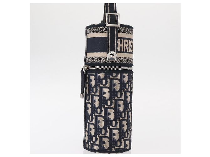 Custodia per profumo Christian Dior Trotter in tela obliqua navy Auth 156648M Argento Blu navy - vista 5