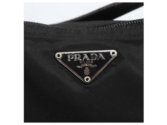 Prada Tote Bag aus schwarzem Nylon mit Silber authentisch 156932 - Ansicht 14