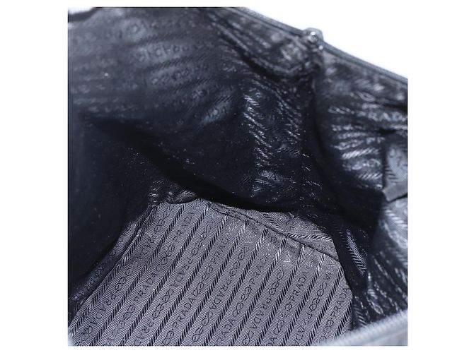 Prada Tote Bag aus schwarzem Nylon mit Silber authentisch 156932 - Ansicht 19