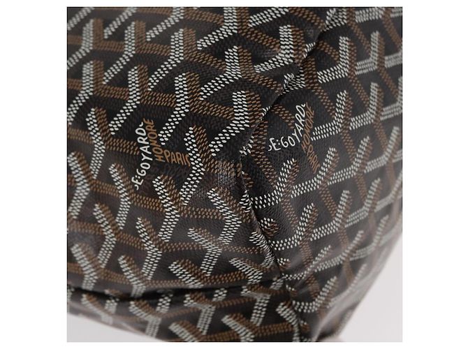 GOYARD Herringbone Saint Louis PM Tote Bag aus PVC Schwarz Auth BA9007SM - Ansicht 10