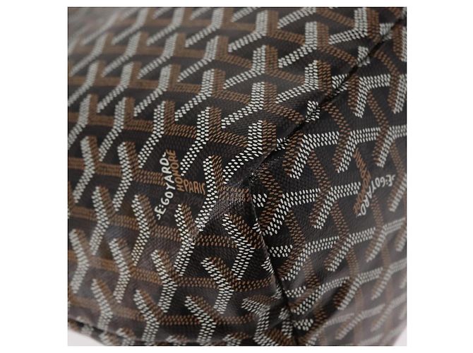 GOYARD Herringbone Saint Louis PM Tote Bag aus PVC Schwarz Auth BA9007SM - Ansicht 12