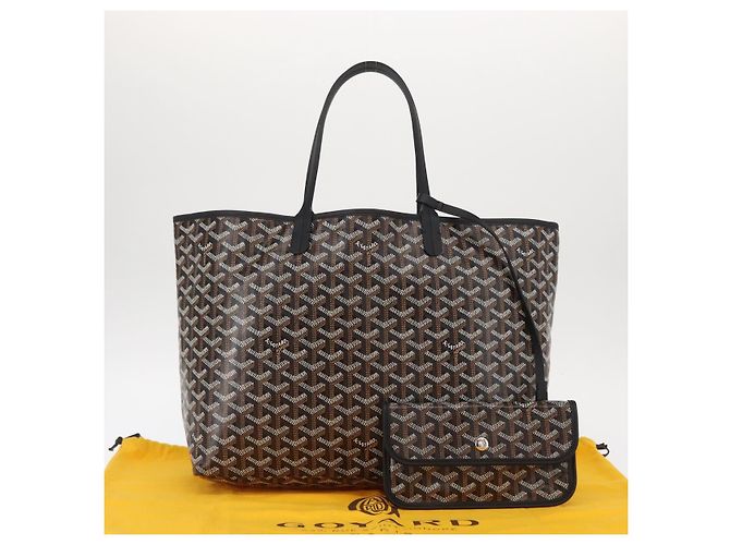 GOYARD Herringbone Saint Louis PM Tote Bag aus PVC Schwarz Auth BA9007SM - Ansicht 29