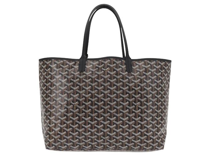 GOYARD Herringbone Saint Louis PM Tote Bag aus PVC Schwarz Auth BA9007SM - Ansicht 3