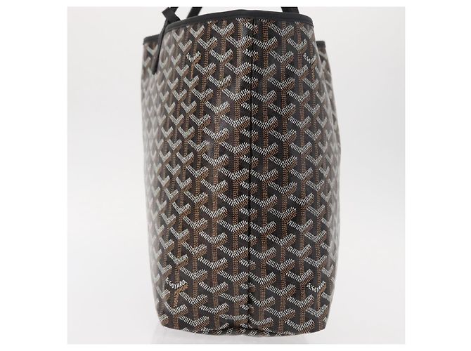 GOYARD Herringbone Saint Louis PM Tote Bag aus PVC Schwarz Auth BA9007SM - Ansicht 4