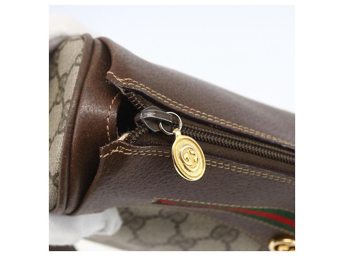Borsa Sherry Line GG Supreme Web di GUCCI in PVC beige e oro 001 123 0918 Auth 155926 D'oro - Ansicht 15
