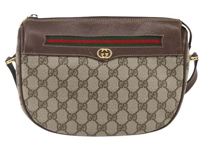 Borsa Sherry Line GG Supreme Web di GUCCI in PVC beige e oro 001 123 0918 Auth 155926 D'oro - vista 2