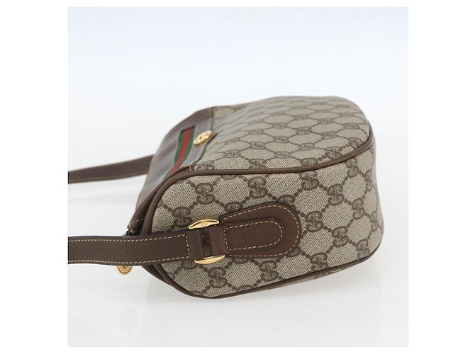 Borsa Sherry Line GG Supreme Web di GUCCI in PVC beige e oro 001 123 0918 Auth 155926 D'oro - vista 4