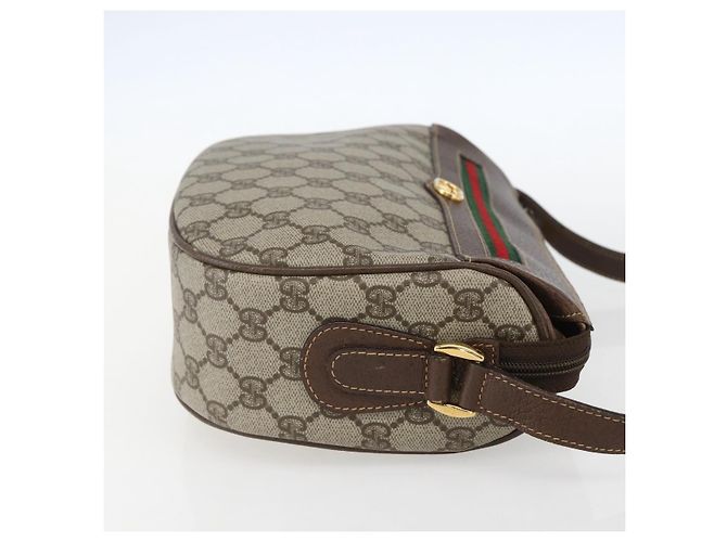 Borsa Sherry Line GG Supreme Web di GUCCI in PVC beige e oro 001 123 0918 Auth 155926 D'oro - vista 5