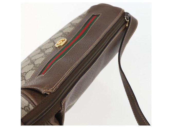Borsa Sherry Line GG Supreme Web di GUCCI in PVC beige e oro 001 123 0918 Auth 155926 D'oro - vista 6
