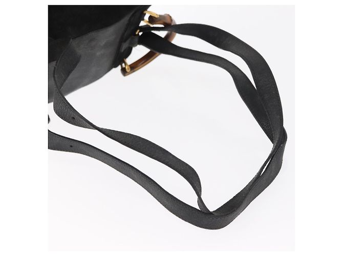 Zaino in Pelle Gucci Bamboo Nero Oro 003 2058 0030 Auth 156278 - vista 11