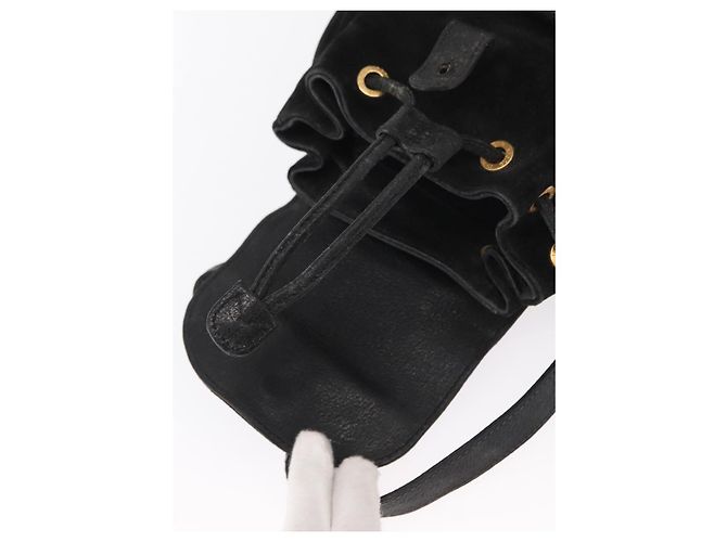 Zaino in Pelle Gucci Bamboo Nero Oro 003 2058 0030 Auth 156278 - vista 20