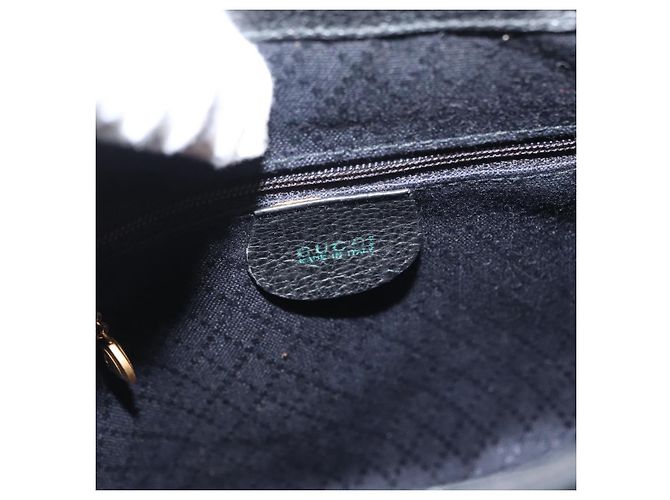 Zaino in Pelle Gucci Bamboo Nero Oro 003 2058 0030 Auth 156278 - vista 21