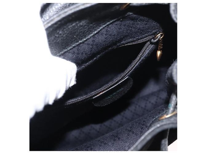 Zaino in Pelle Gucci Bamboo Nero Oro 003 2058 0030 Auth 156278 - vista 26