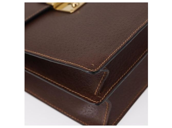 Borsa a Spalla in Pelle Gucci Oro Marrone Auth 155188 D'oro - vista 12