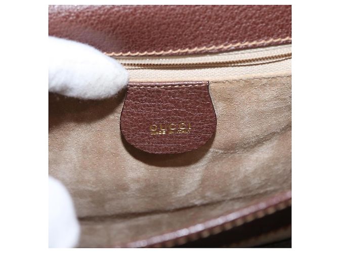 Borsa a Spalla in Pelle Gucci Oro Marrone Auth 155188 D'oro - vista 19