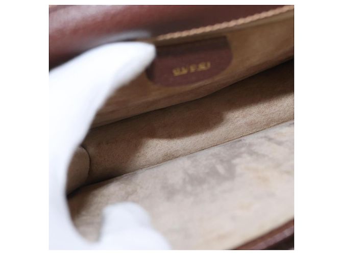 Borsa a Spalla in Pelle Gucci Oro Marrone Auth 155188 D'oro - vista 20