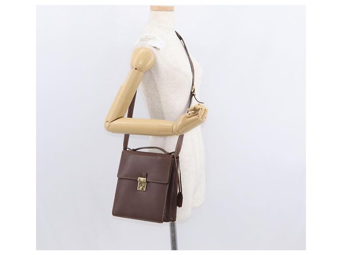 Borsa a Spalla in Pelle Gucci Oro Marrone Auth 155188 D'oro - vista 29