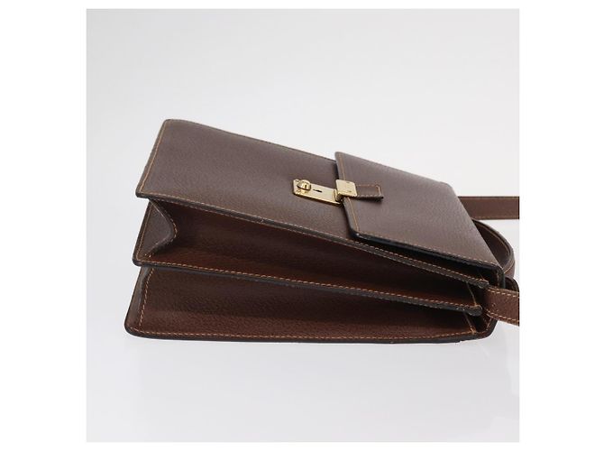 Borsa a Spalla in Pelle Gucci Oro Marrone Auth 155188 D'oro - vista 4