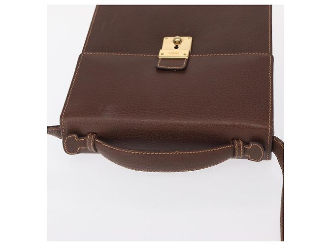 Borsa a Spalla in Pelle Gucci Oro Marrone Auth 155188 D'oro - vista 6