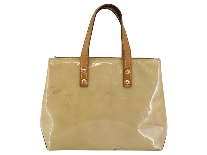 LOUIS VUITTON Borsa a Mano Monogram Vernis Reade PM Beige M91334 LV Auth 144987 - vista 13