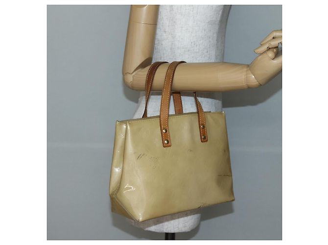 LOUIS VUITTON Borsa a Mano Monogram Vernis Reade PM Beige M91334 LV Auth 144987 - vista 21