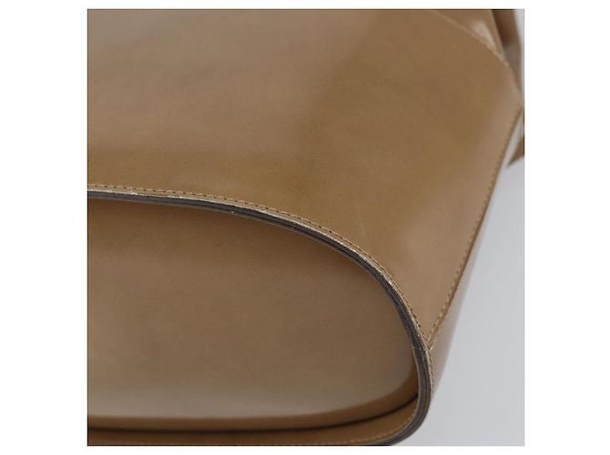Bolso de Hombro con Cadena Salvatore Ferragamo Esmalte Beige Oro Auth 143680 Dorado - vista 12