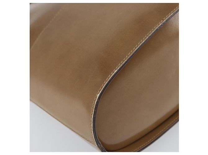 Bolso de Hombro con Cadena Salvatore Ferragamo Esmalte Beige Oro Auth 143680 Dorado - vista 13