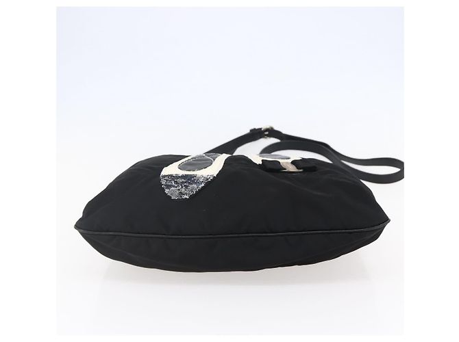 Borsa Vala in Nylon e Pelle Salvatore Ferragamo 2 in 1 Nero Argento Auth BA6809 - vista 11