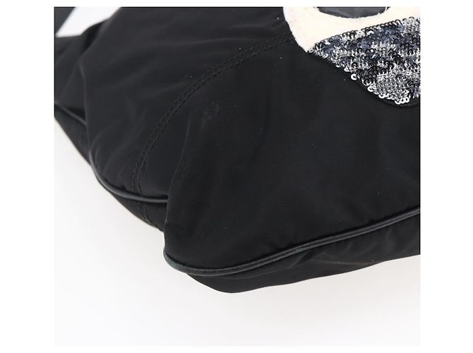 Borsa Vala in Nylon e Pelle Salvatore Ferragamo 2 in 1 Nero Argento Auth BA6809 - vista 13
