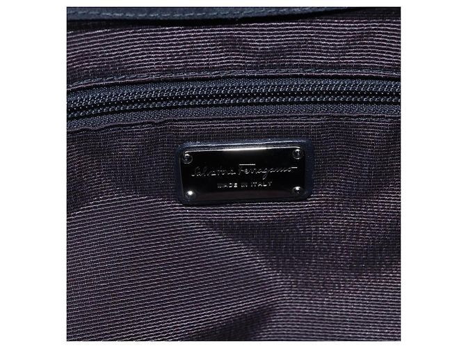 Borsa Vala in Nylon e Pelle Salvatore Ferragamo 2 in 1 Nero Argento Auth BA6809 - vista 16