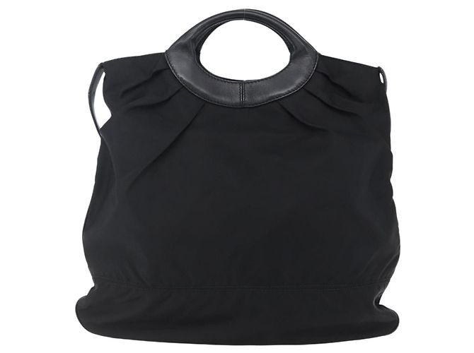 Borsa Vala in Nylon e Pelle Salvatore Ferragamo 2 in 1 Nero Argento Auth BA6809 - vista 3