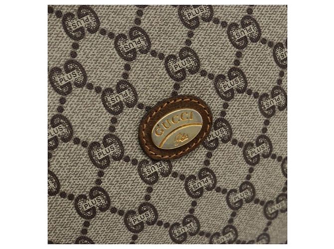 GUCCI GG Plus Supreme Clutch Bag PVC Beige Oro Auth ep11196 D'oro - vista 12
