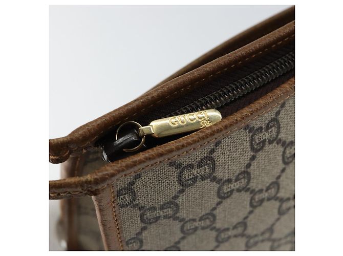 GUCCI GG Plus Supreme Clutch Bag PVC Beige Oro Auth ep11196 D'oro - vista 13