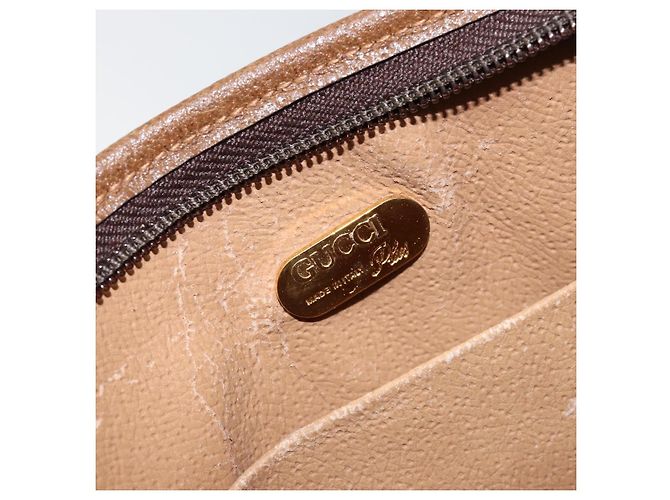 GUCCI GG Plus Supreme Clutch Bag PVC Beige Oro Auth ep11196 D'oro - vista 14